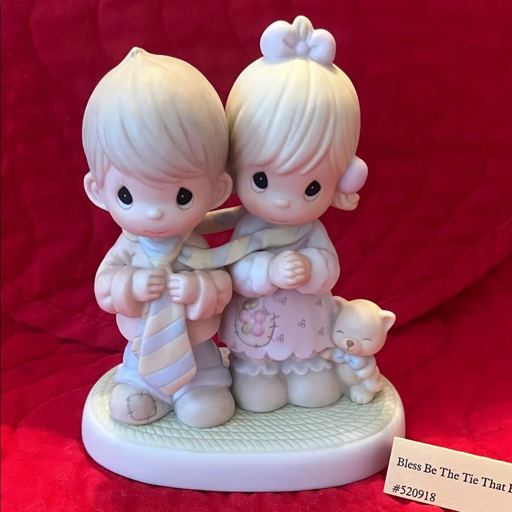 Precious Moments Wedding Cake Topper - Cream and Pink